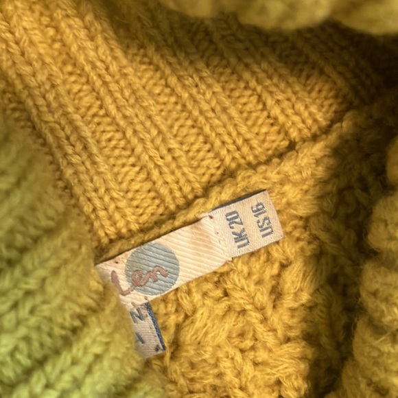 Boden Yellow Cable Knit Turtleneck Swing Sweater - Picture 9 of 9